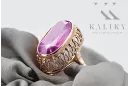 Anillo Joyería vintage Amatista Oro rosa antiguo original de 14k vrc129r